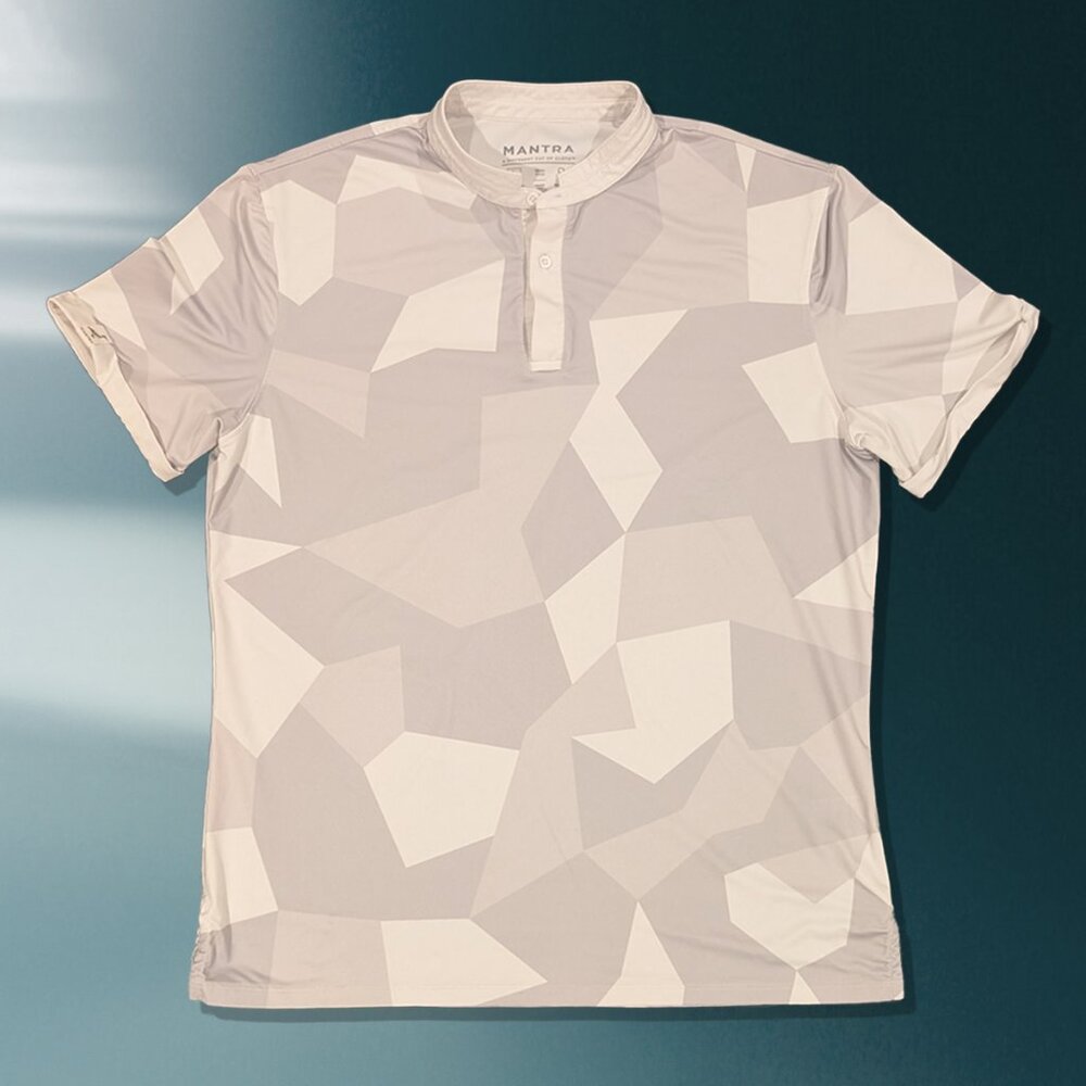 Mantra Gray Geometric Men's Polo Shirt